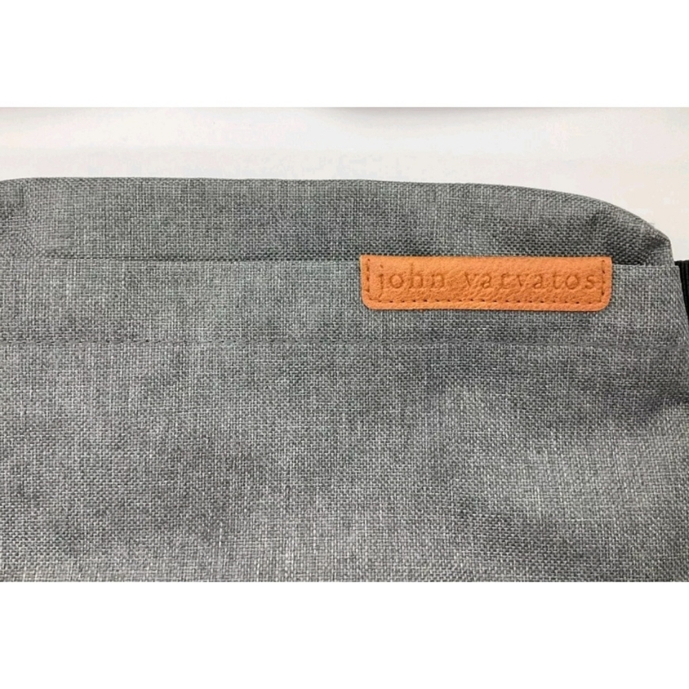 John Varvatos Fanny Pack Belt Bag Chest Travel Bag Sling Bag Gray Canvas 6.5"x11 - Picture 2 of 12